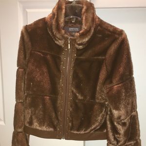 KENNETH COLE REACTION FAUX FUR BOMBER.