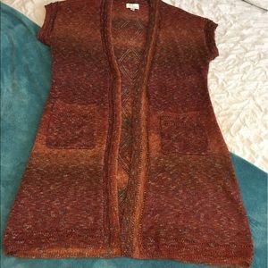 Rusty brown long cardigan