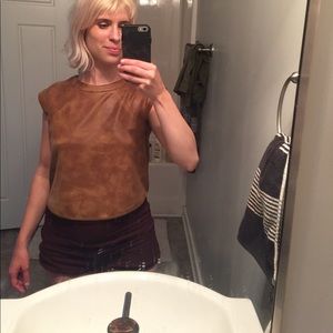 Faux Leather Top - Size 0