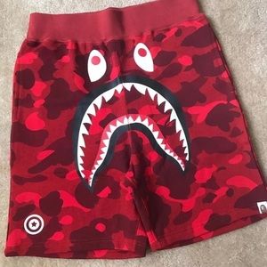 Red Bape Camo Shark Shorts