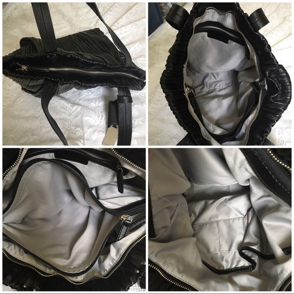 Calvin Klein | Fancy Faux Leather Black Pleated Tote - Picture 5 of 9