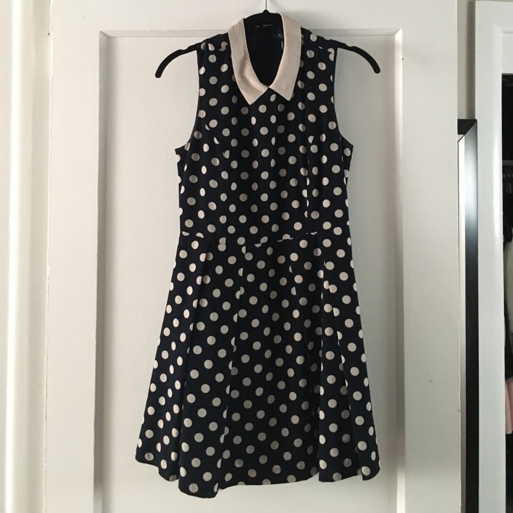 Navy polka dot dress