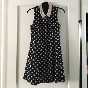 Navy polka dot dress
