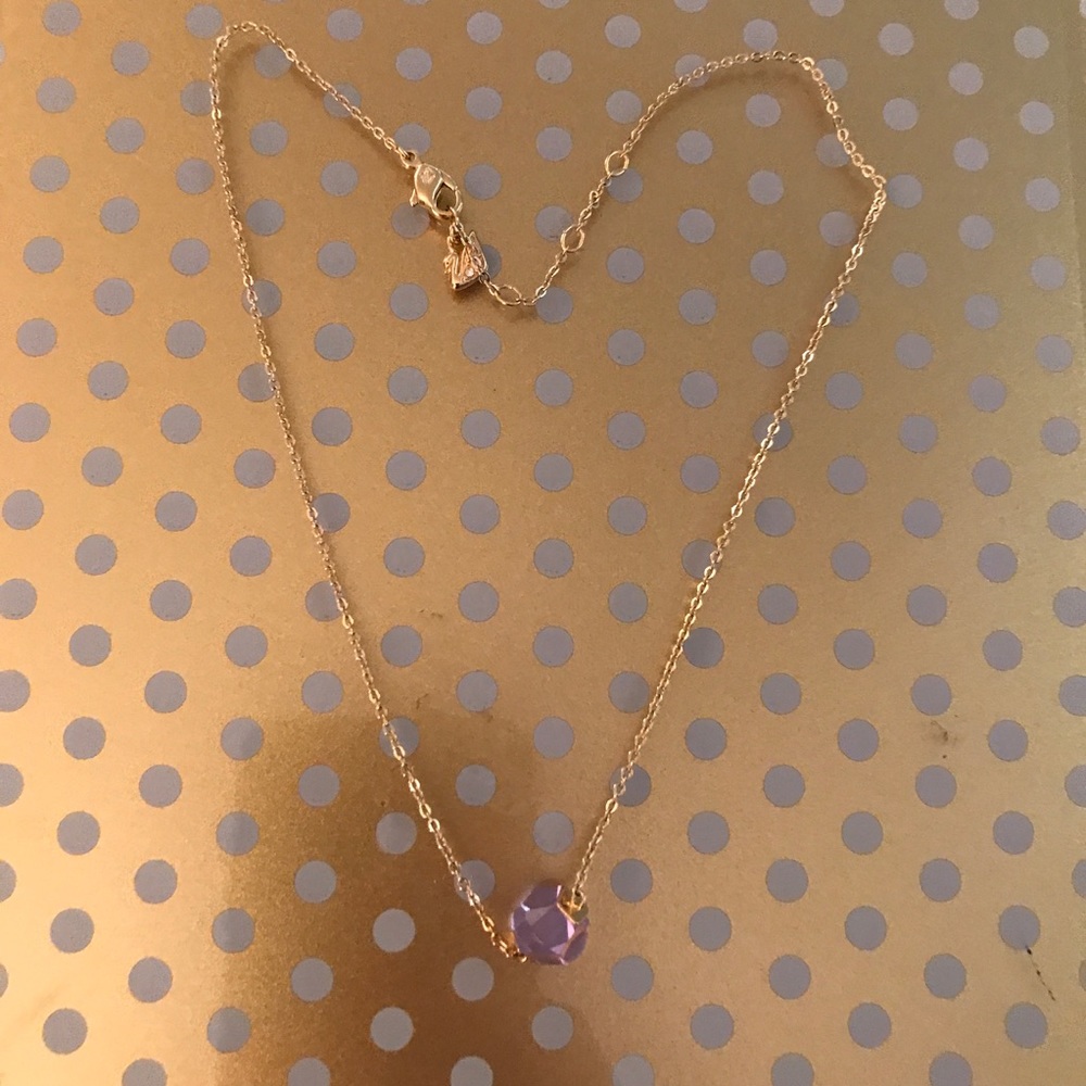 Swarovski gold necklace with purple stone! 💜