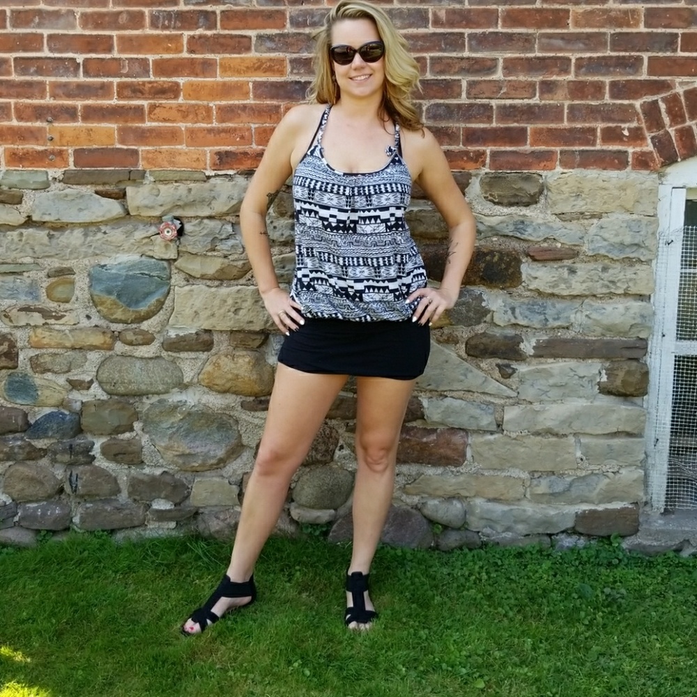 Black and White Aztec Tank top