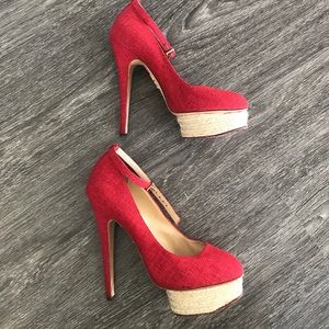 Charlotte Olympia red platform heel