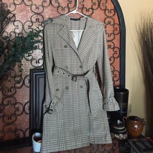 Express long pinstriped peacoat/trench.