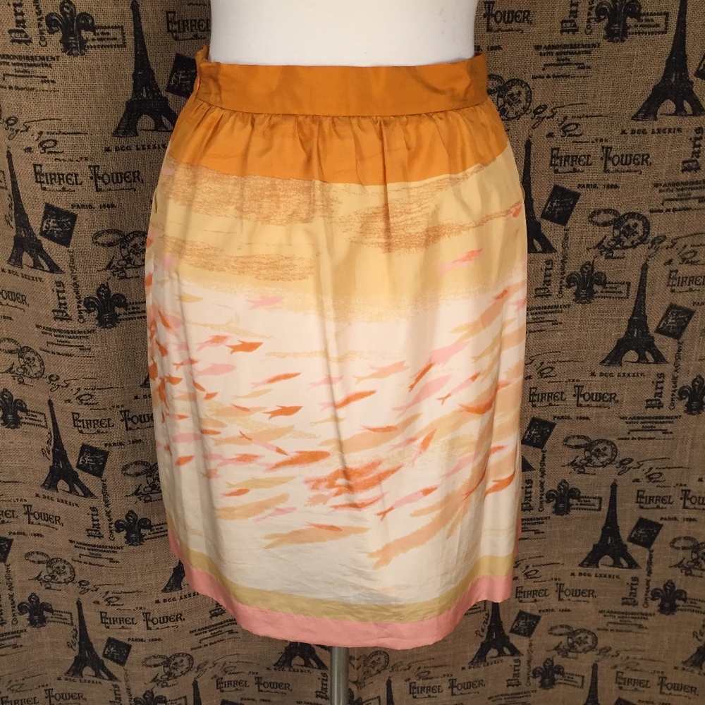 We Love Vera Anthropologie Goldfish Skirt Size 8 - Picture 6 of 8