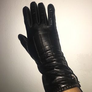 Coach leather black gloves