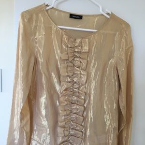 BCBG Maxazria Beautiful Golden Metallic Shirt
