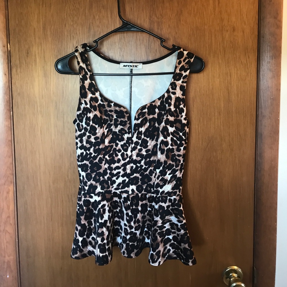 Leopard Print Peplum Top