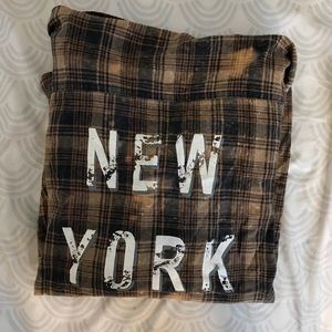 Brown long flannel