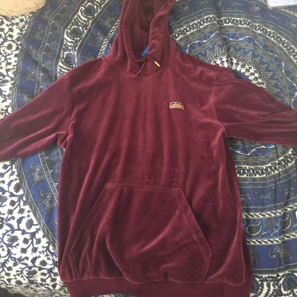 adidas burgundy velour