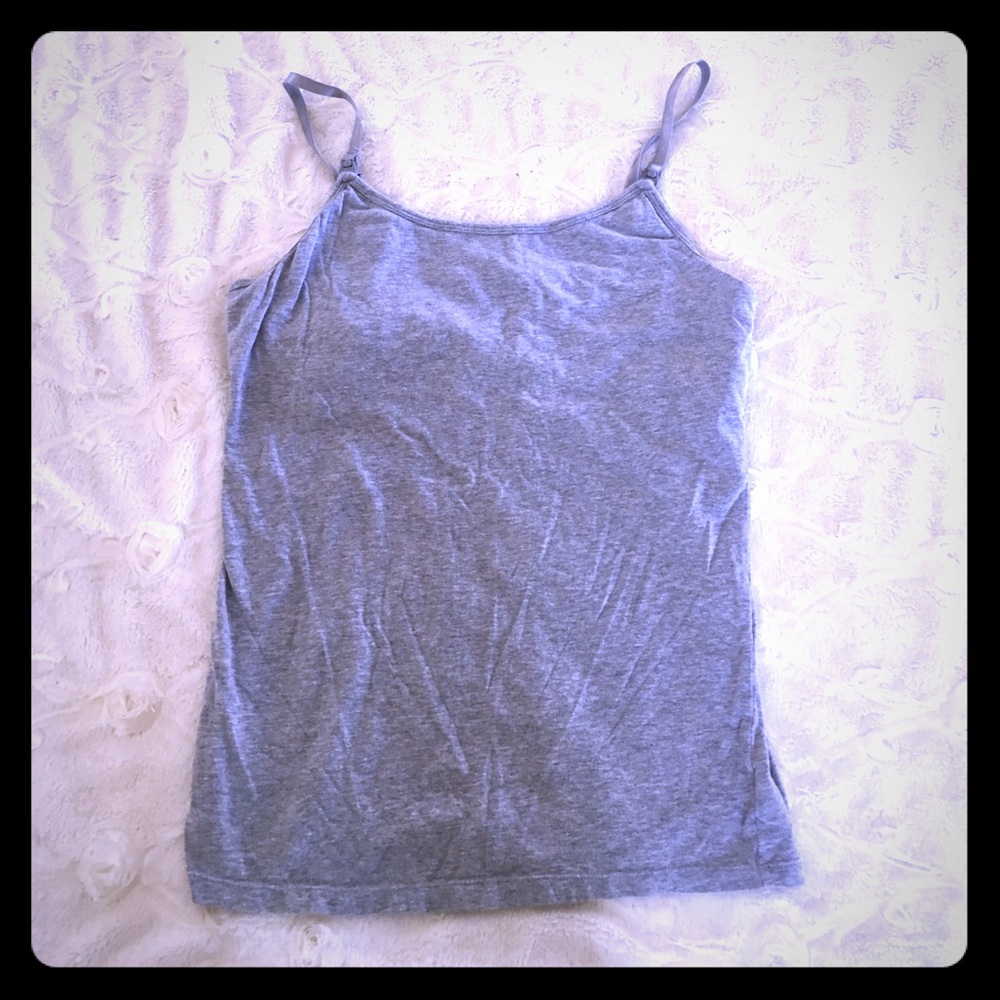 Motherhood maternity nursing tank gray
