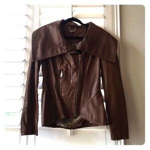 Brown faux leather jacket