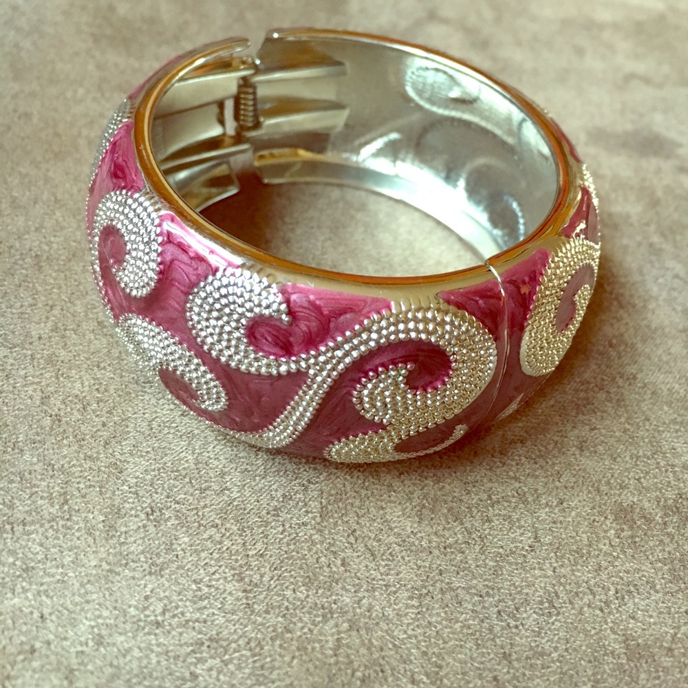 Purple and silver chunky bangle