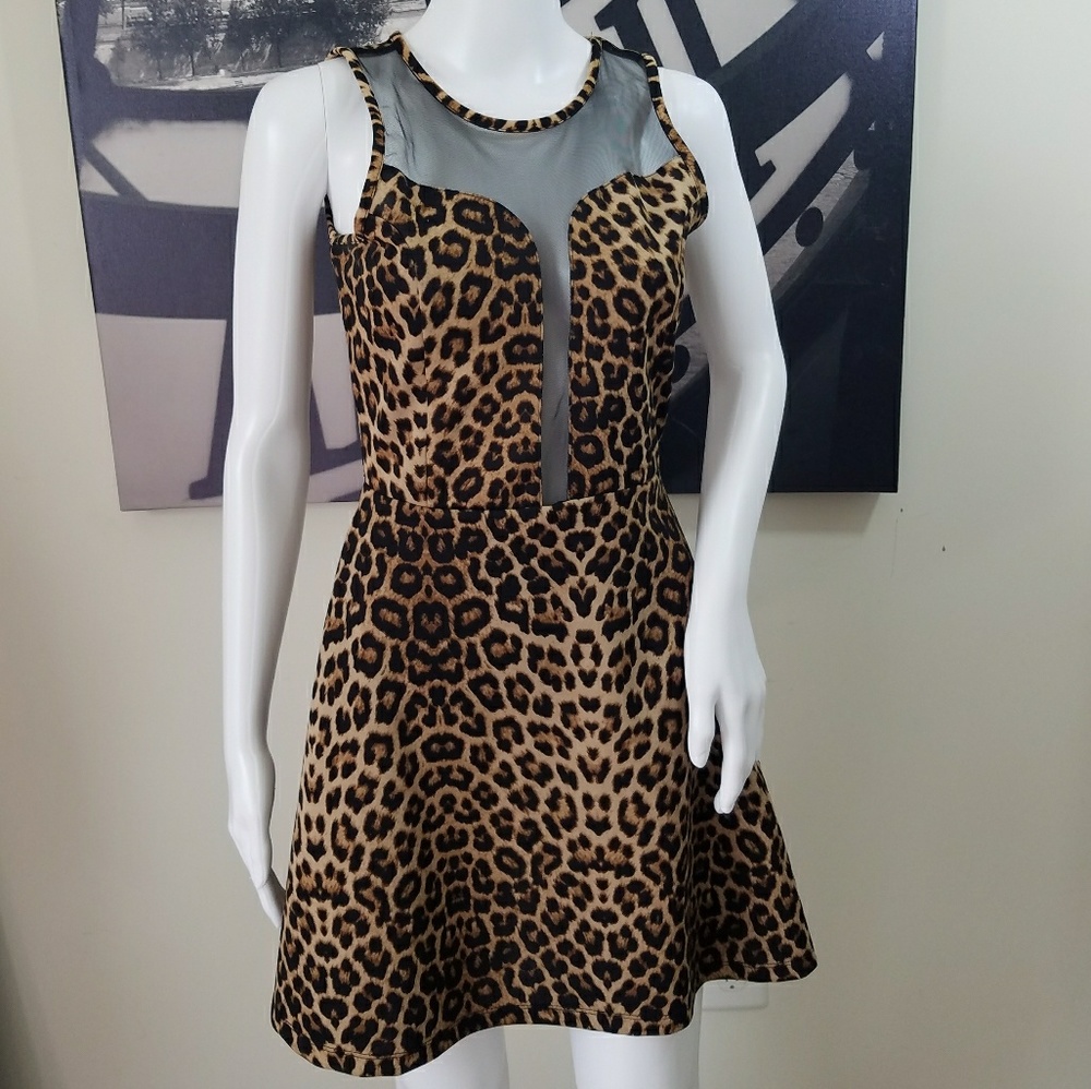 Rue21 S Leopard Cheetah Animal Print Skater Dress