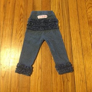 Ruffle butts faux denim ruffle leggings