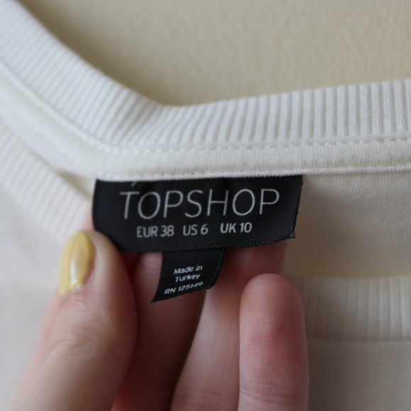Topshop White Lace Trim Tee - Picture 6 of 8