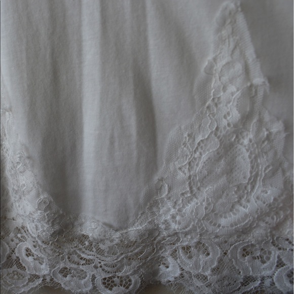 Topshop White Lace Trim Tee - Picture 7 of 8