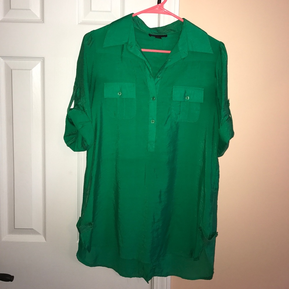 Silky Green Dress Shirt