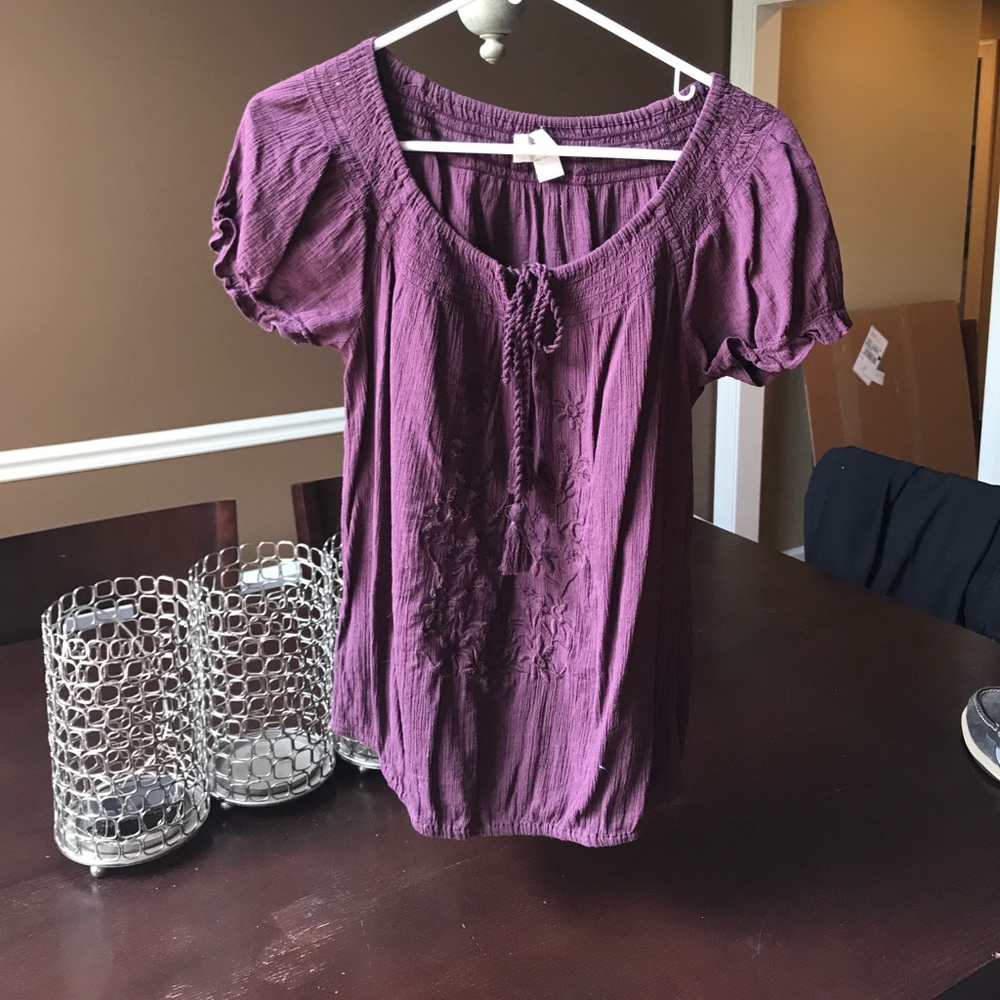 Ann Taylor Loft deep purple blouse