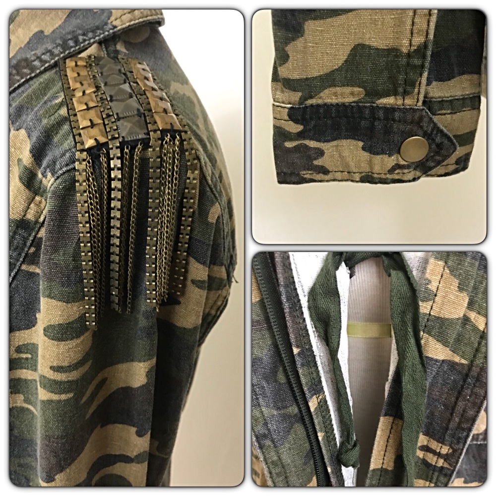 💥HOTSALE💥Camo Military Utility Jean Jacket Sold - Picture 6 of 8