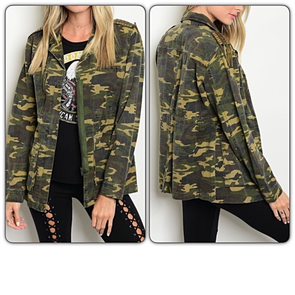 💥HOTSALE💥Camo Military Utility Jean Jacket Sold - Picture 7 of 8