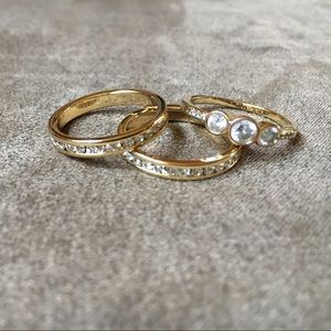 CZ and gold tone rings