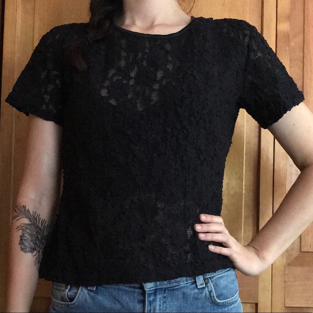 black lace top