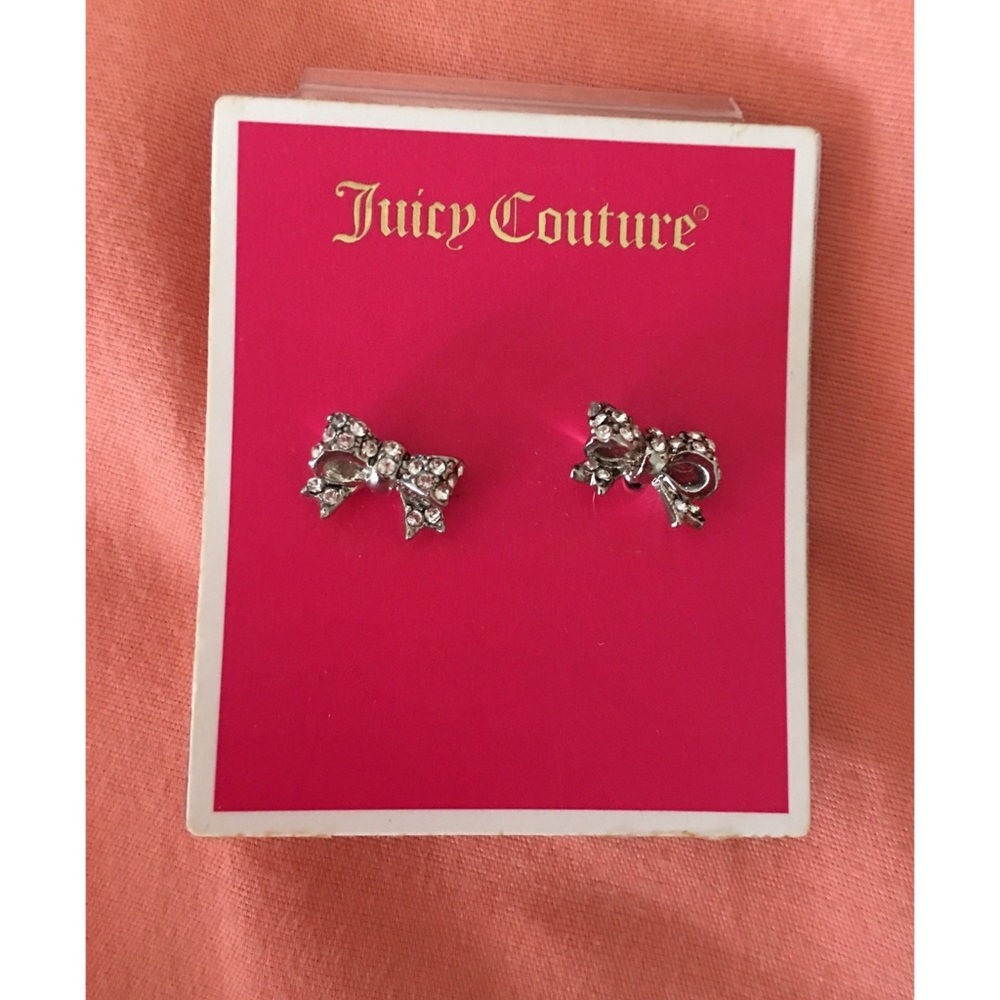 Classic Juicy Couture Rhinestone Bow Earrings