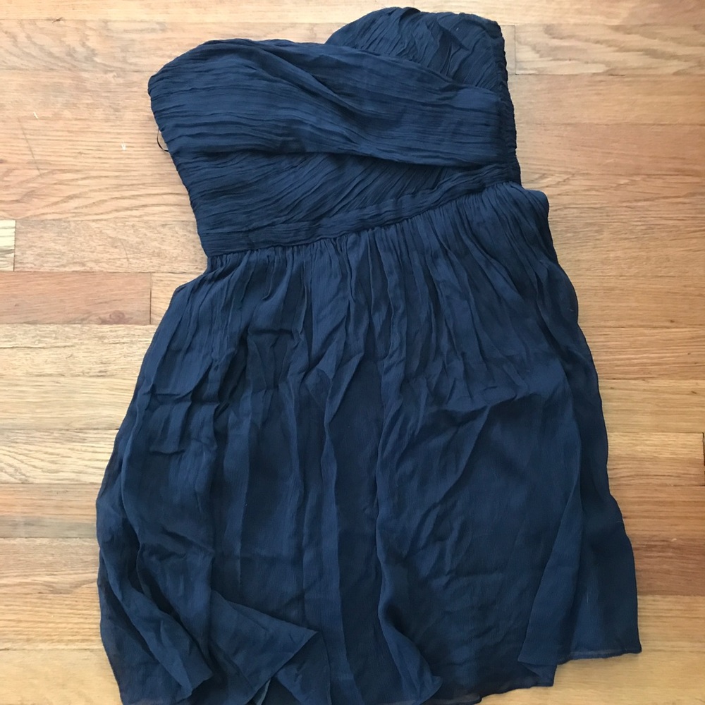 J crew Arabelle dress silk chiffon 8 Newport navy
