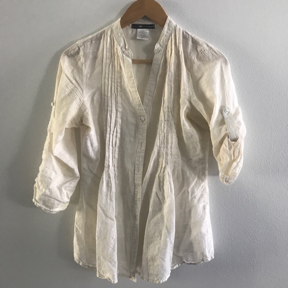Cream button down shirt