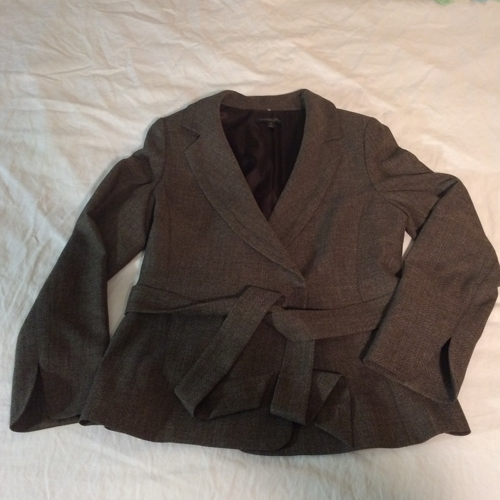 Classiques Entier Brown Herringbone Blazer Size 12