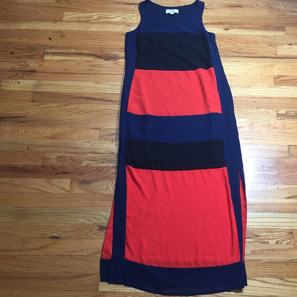 Badgley Mischka Color Block Maxi Dress Size 2 - image 1