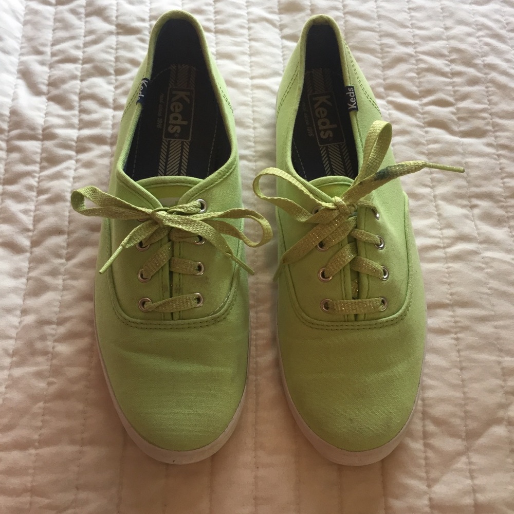 Lime Green Keds canvas lace up Sneakers