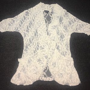 Cream lace over piece