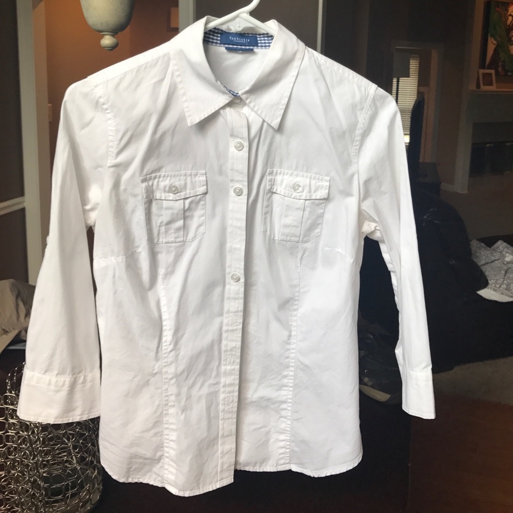 van Heusin white dress shirt small