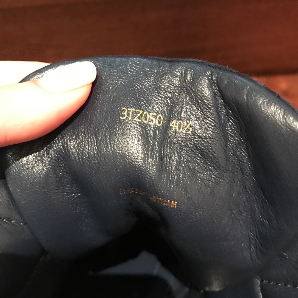 PRADA Blue Suede High Top Wedge Sneakers - Picture 5 of 7