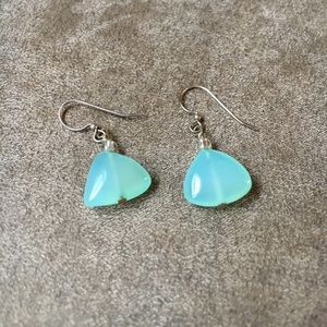 Glass bead drop earrings