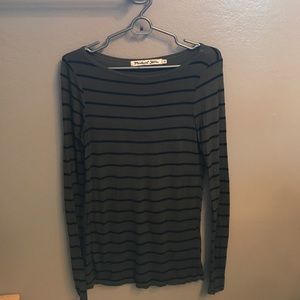 Michael stars stripped long sleeve blouse