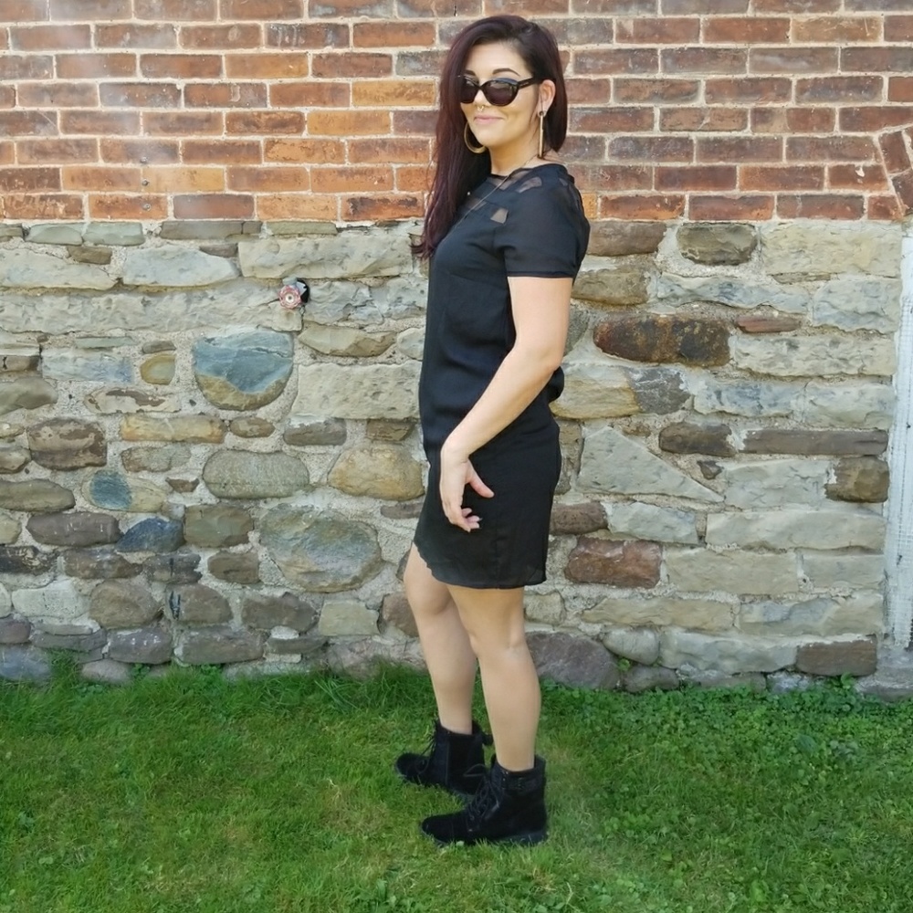 Black Sheer Shift Dress NWOT