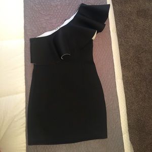 TOBI Black one shoulder bodycon cocktail dress