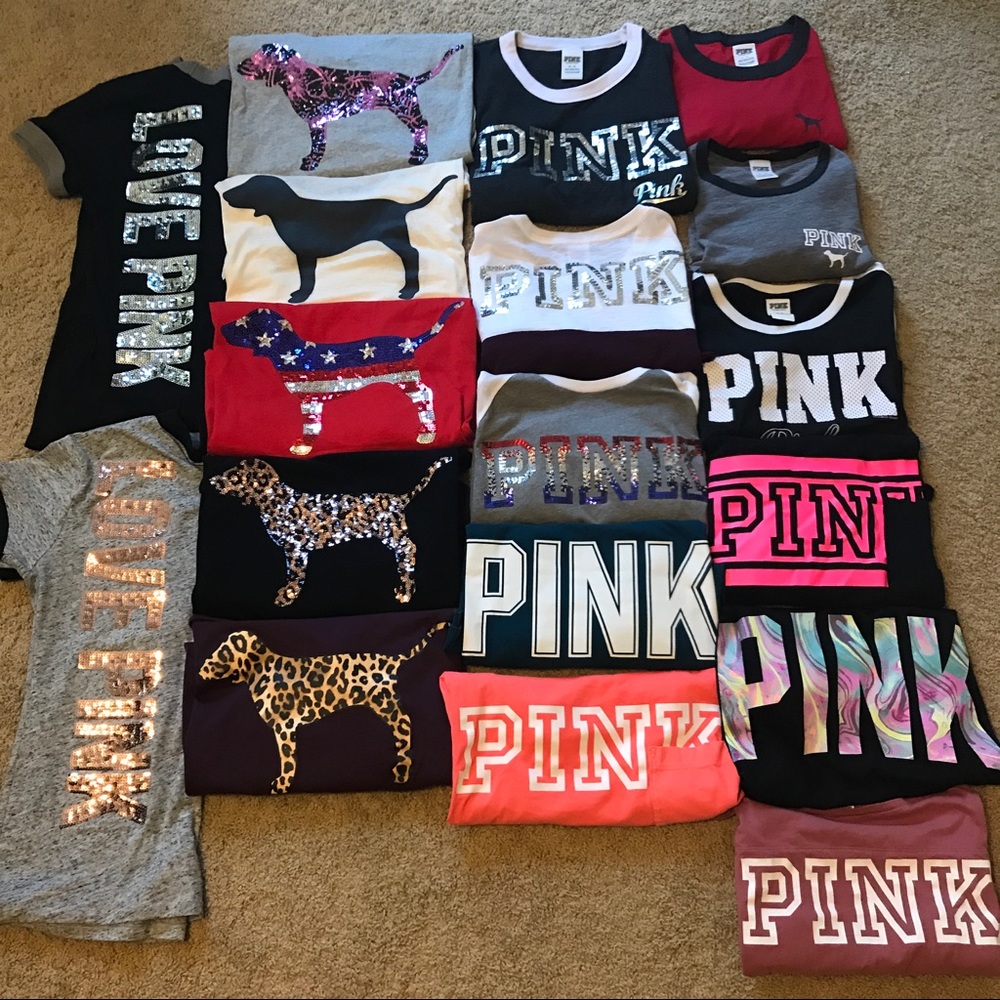 💖Victoria's Secret PINK Campus Tee Colection💖
