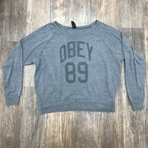 Obey crew neck sweater medium