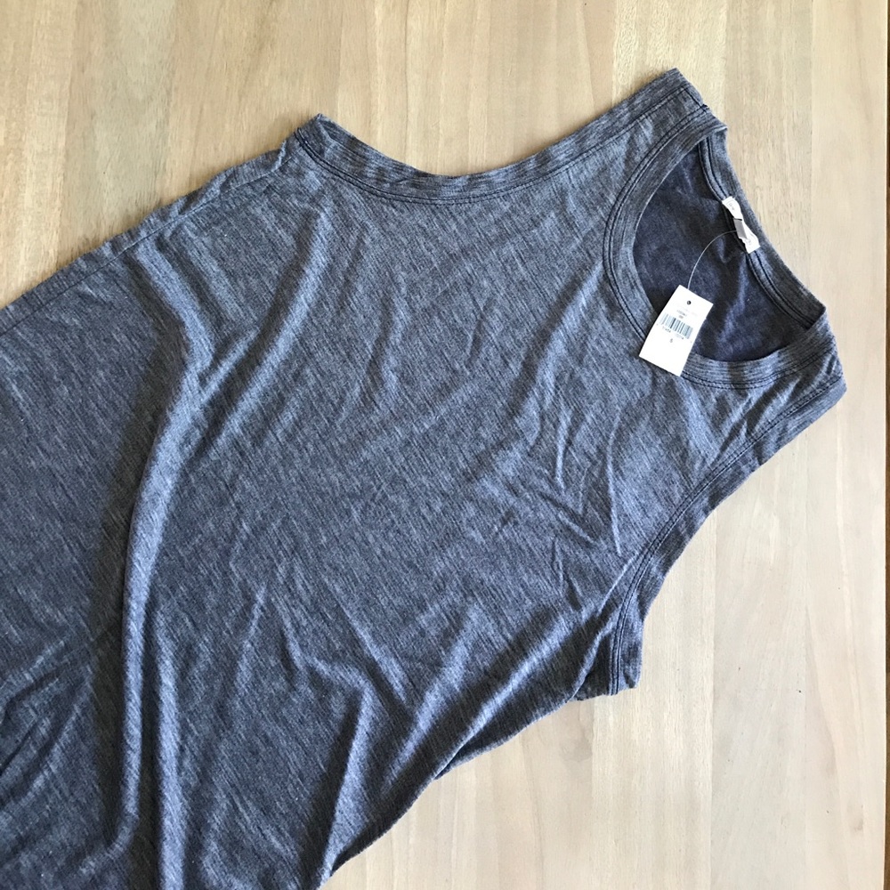 GAP heather blue tank top.