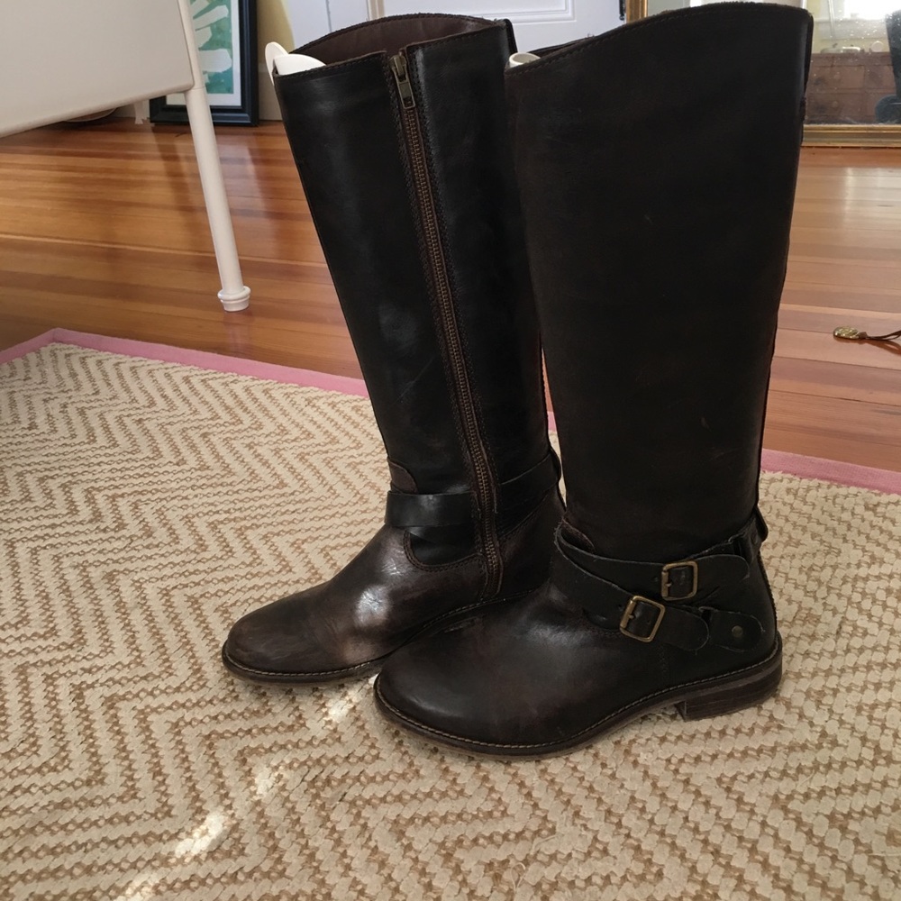 Brown Hinge Knee High Boot
