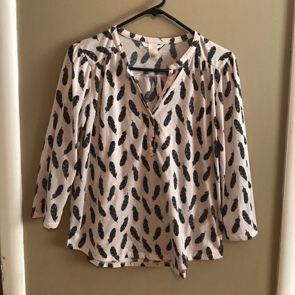 Feather Print Blouse