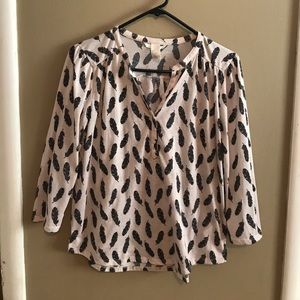 Feather Print Blouse