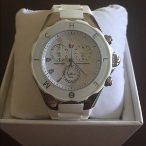 Michele Tahitian Jelly Bean Silver & White Watch